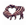 6" Wooden Striped Heart Magnet