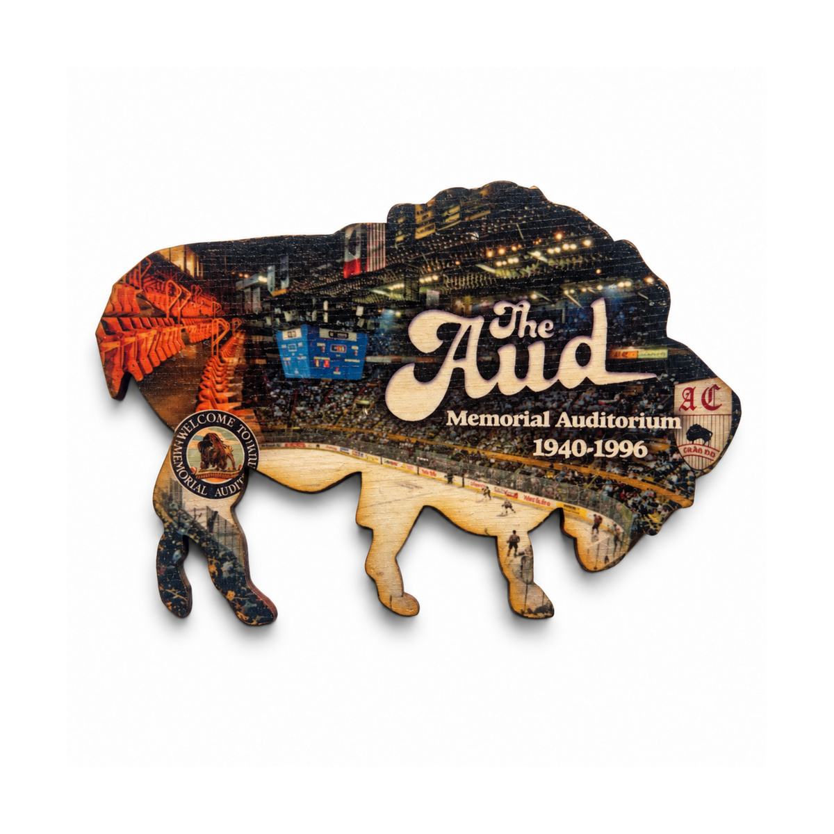 6" Wooden The Aud Magnet