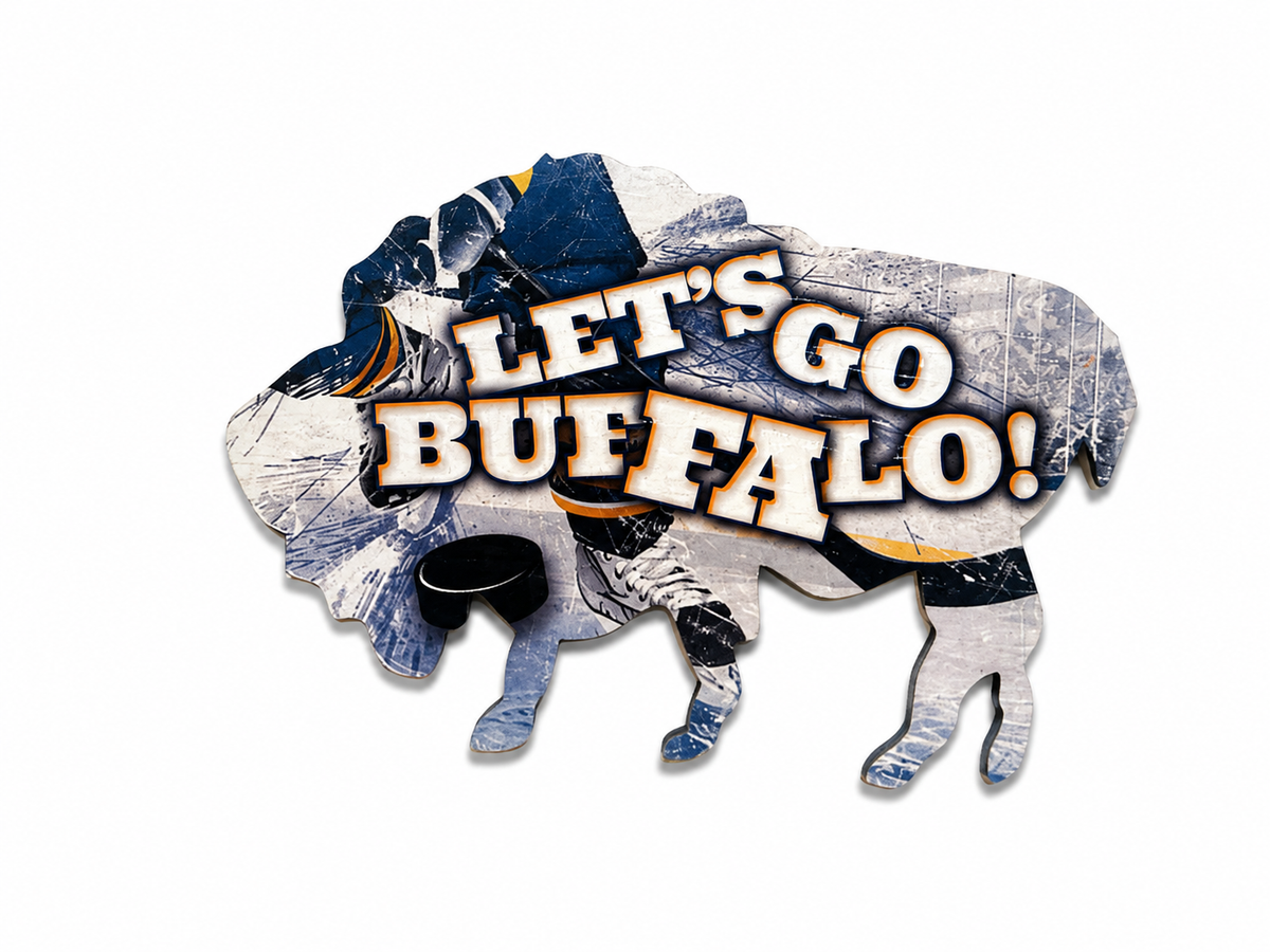 6 " Let's Go Buff Hockey Magnet