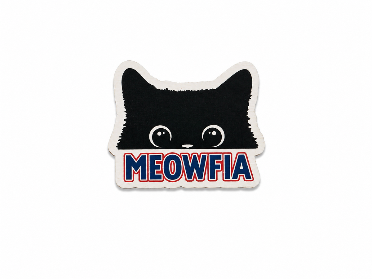 Small Meowfia Peeking Cat Magnet