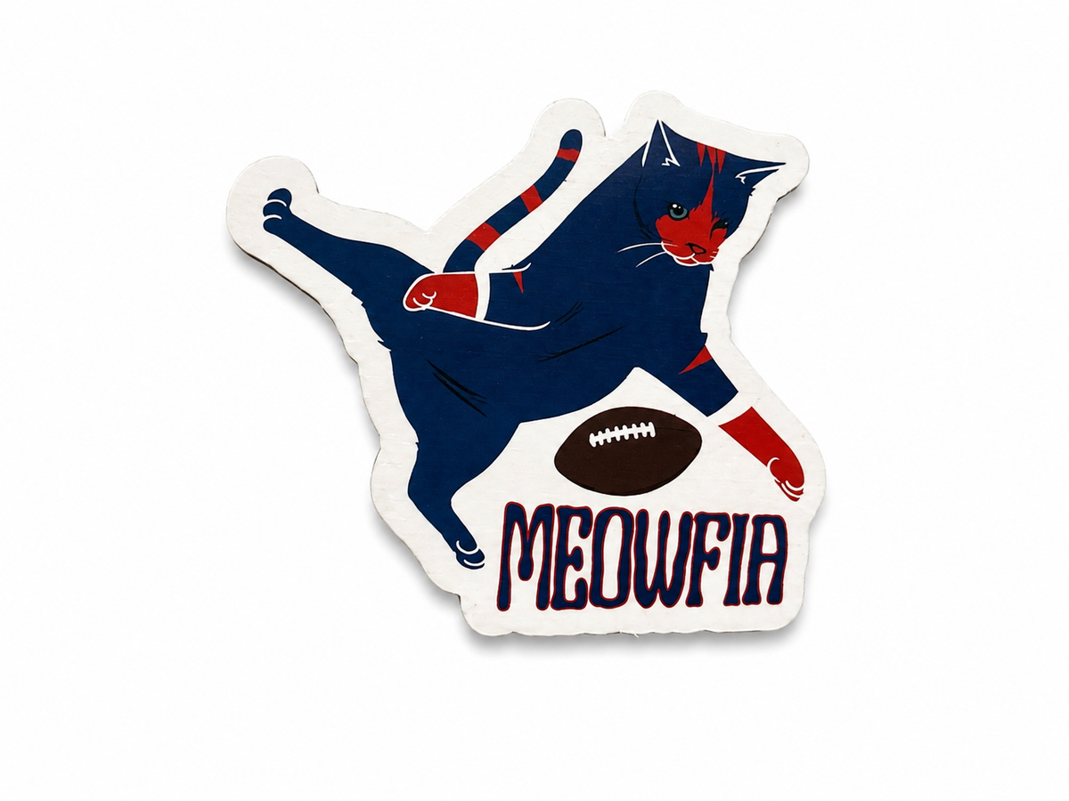 Small Meowfia Football Cat Magnet