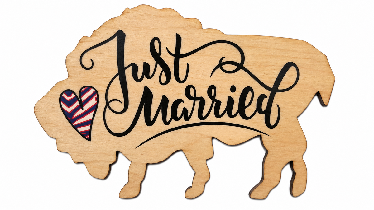 6" Just Married Magnet