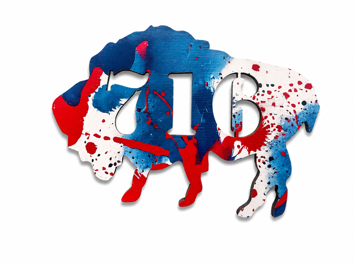 Large Buffalo 716 Paint Splatter Magnet