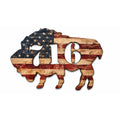 6" wooden American Flag Magnet