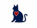 Small Cat with Heart Magnet