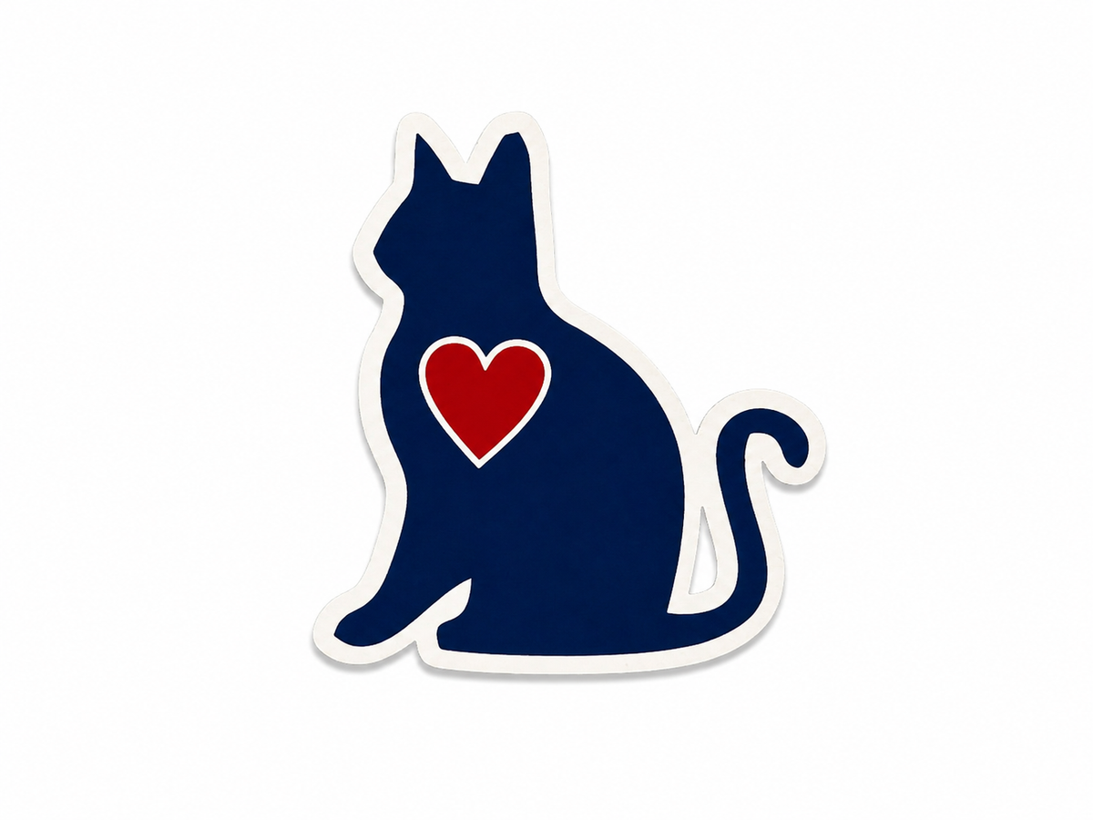 Small Cat with Heart Magnet