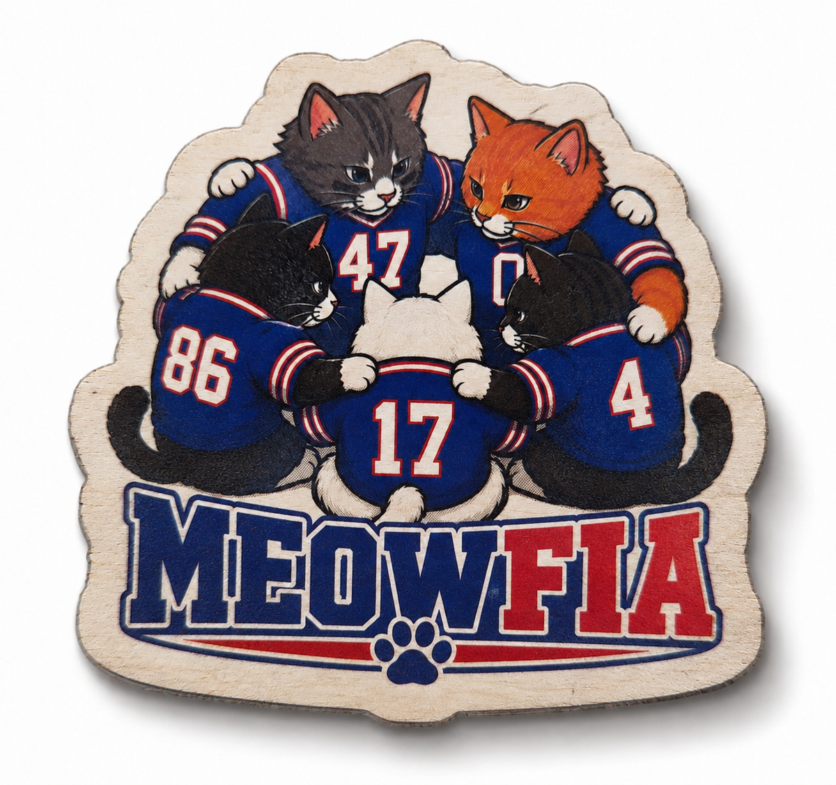 Small Meowfia Huddle Magnet
