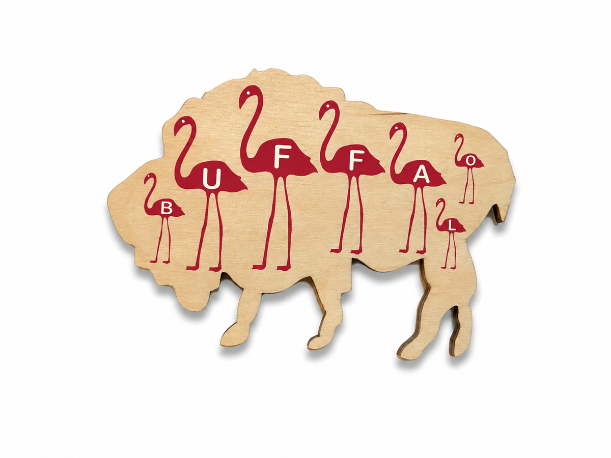 Large Buffalo Pink Flamingo Magnet