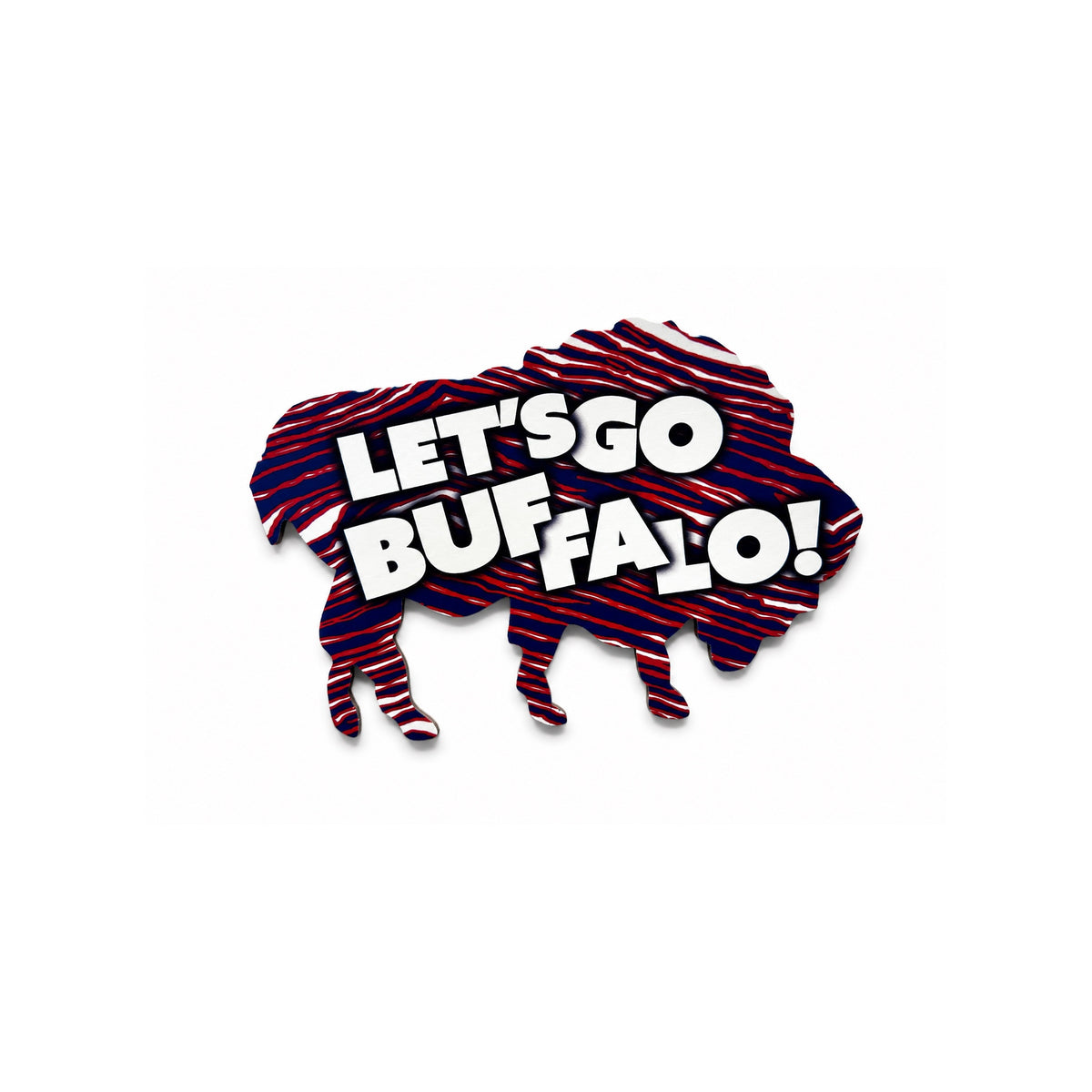6" Wooden Let's Go Buffalo Magnet